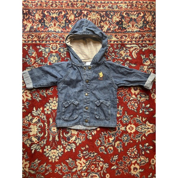 Disney Baby 9 - 12 Month Winnie The Pooh And Tigger Denim Jacket W/Pooh Buttons - Picture 1 of 7